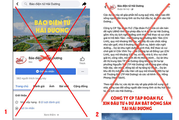 Giả mạo Báo điện tử Hải Dương trên Facebook?